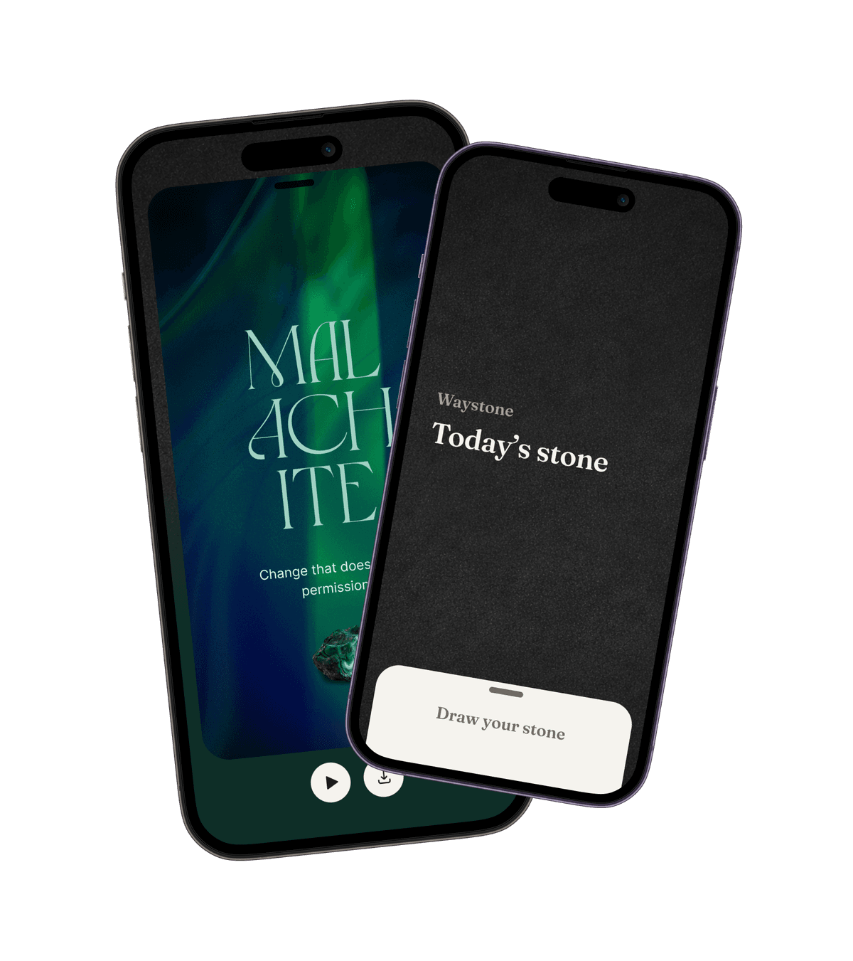 Waystone home screen and stone reveal